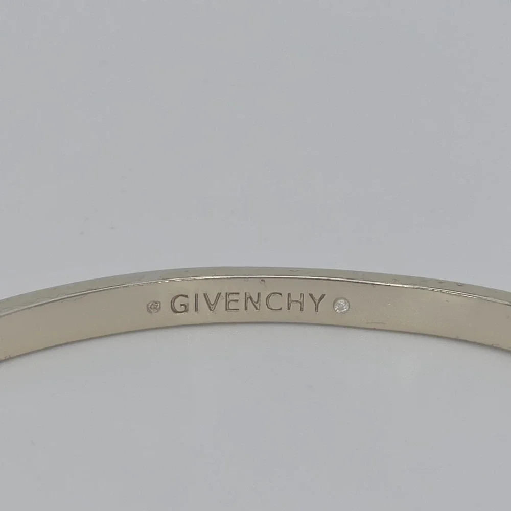 Vintage GIVENCHY Bracelet SWAROVSKI Pavé Crystal Bangle Hinged Gold Tone 6.75" - Picture 4 of 15